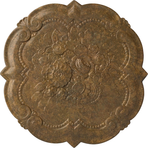 Ekena Millwork Victorian Ceiling Medallion, Hand-Painted Rubbed Bronze, 24 3/8"OD x 1"P CM24VIRZS - main